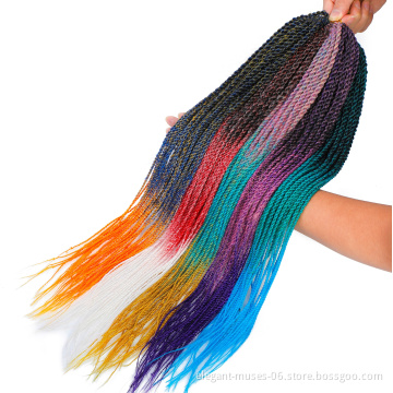 24 Inch 90G Premium Synthetic Fiber Mini Mambo Senegalese Twist Crochet Braids Hair